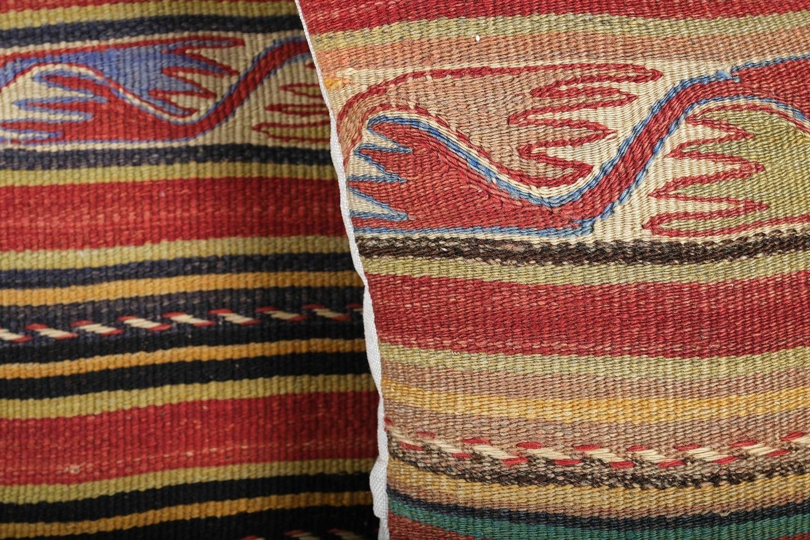 Set Of Two Turkish Kilim Pillow, Bohemian Kilim Pillow, Tribal Accent Pillow, Turkey Pillow, Cushion Cover, Home Decor photo for sale