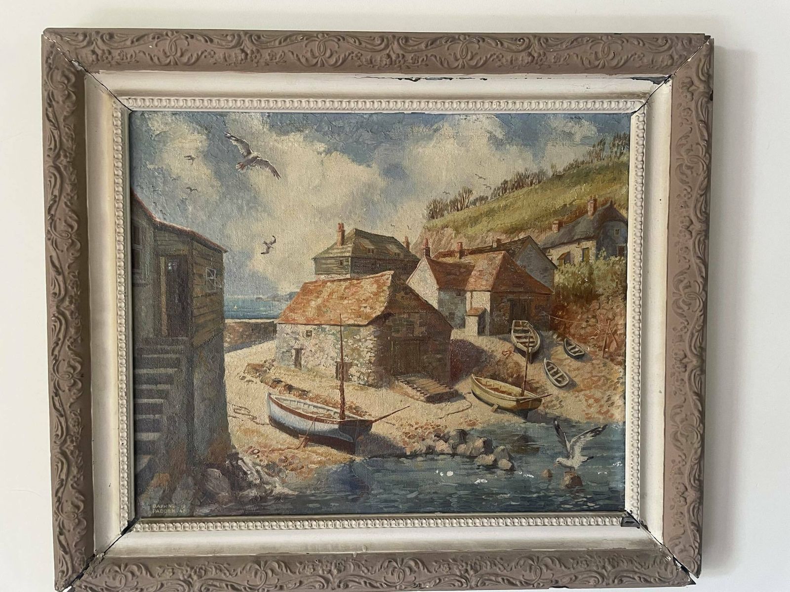 Daphne Padden   Cornish Harbour 1948   Oil On Canvas   St Ives Cornwall Fishing