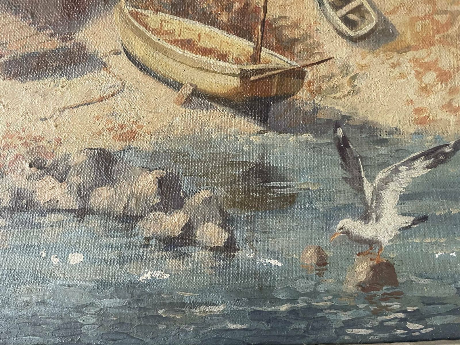 Daphne Padden   Cornish Harbour 1948   Oil On Canvas   St Ives Cornwall Fishing photo buy
