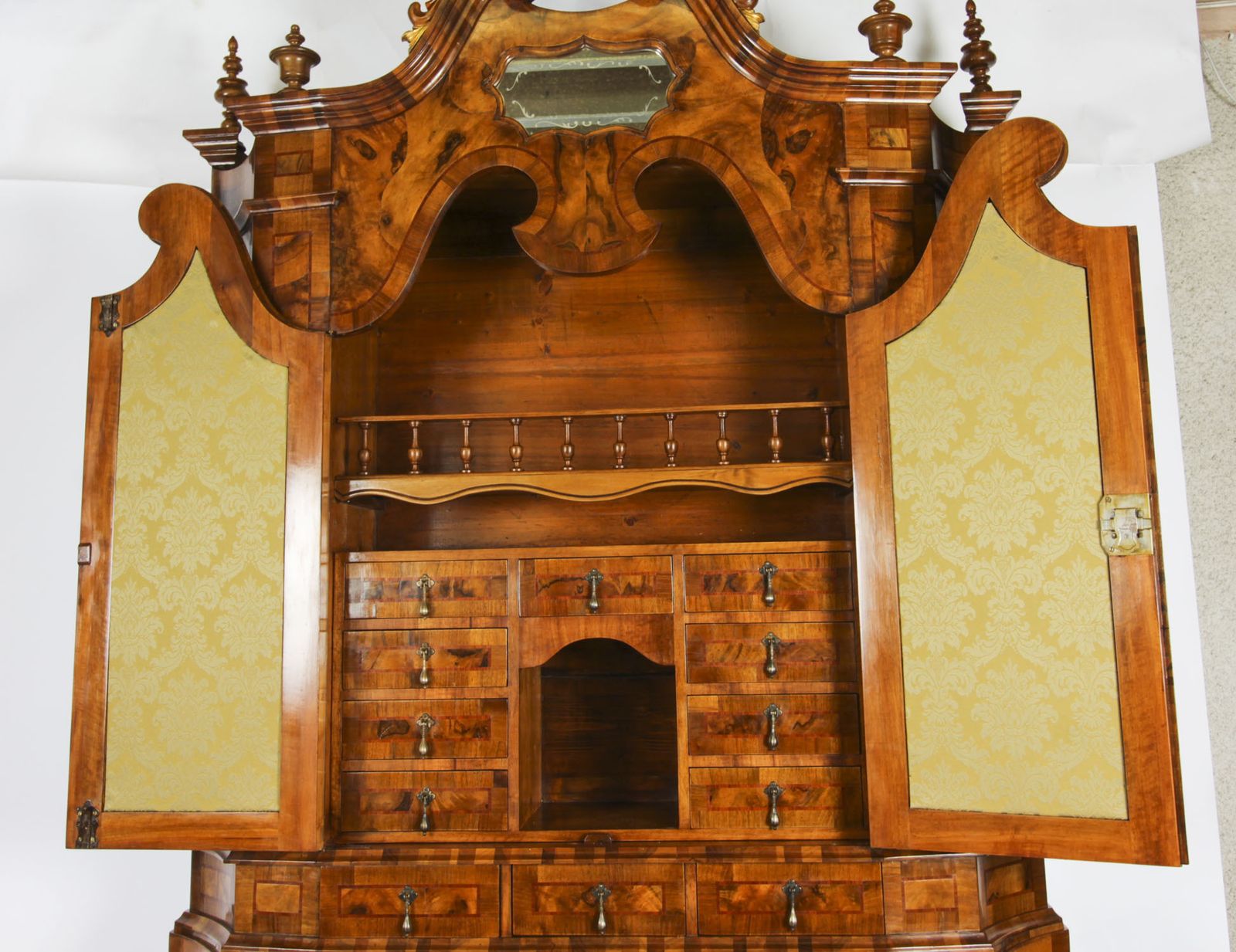 Antique Italian Venetian Burr Walnut Bureau Bookcase  19th Century photo Furniture