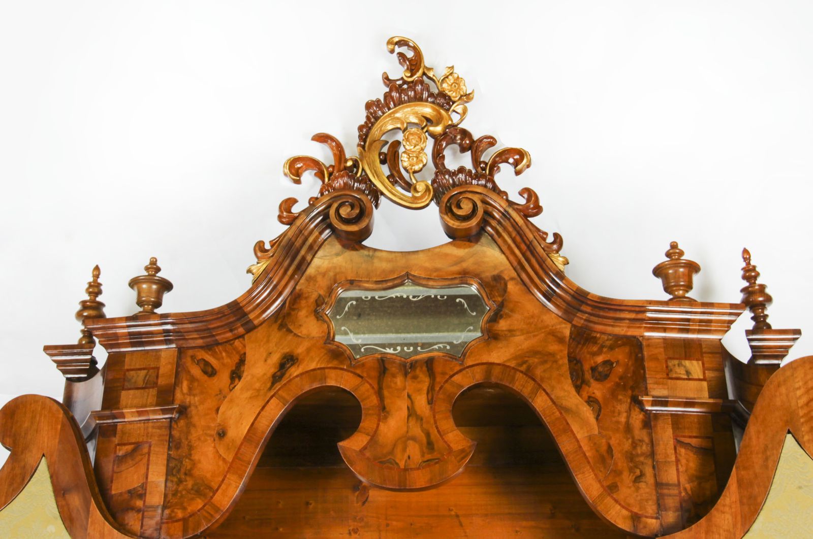 Antique Italian Venetian Burr Walnut Bureau Bookcase  19th Century photo 8750.0