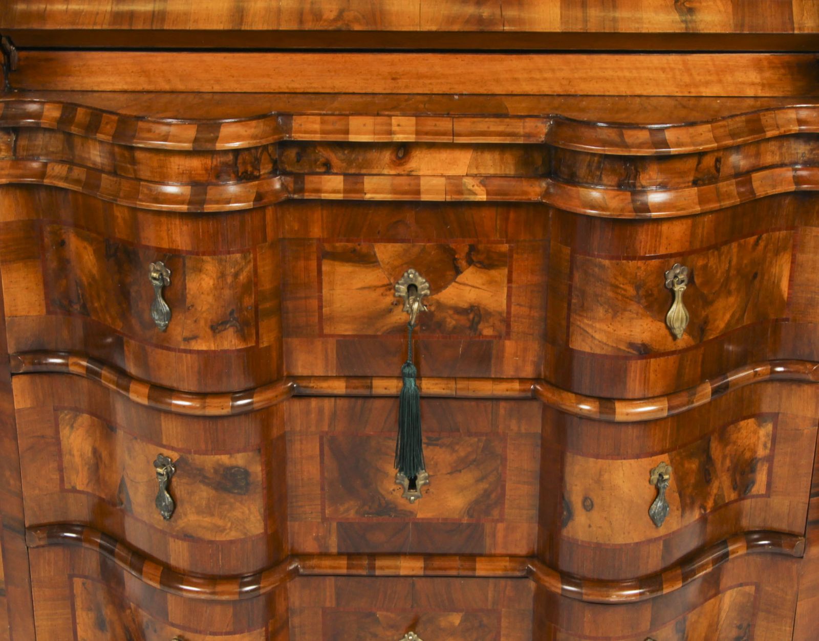 photo furniture Antique Italian Venetian Burr Walnut Bureau Bookcase  19th Century