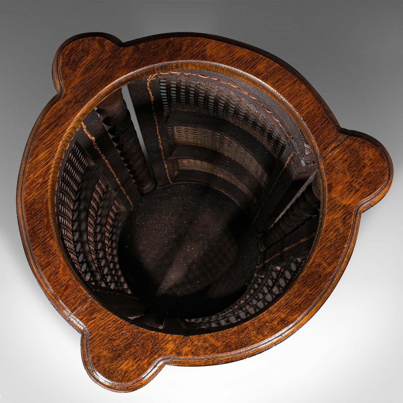 photo for sale Antique Cylindrical Stick Stand, English, Oak, Reception, Umbrella, Edwardian
