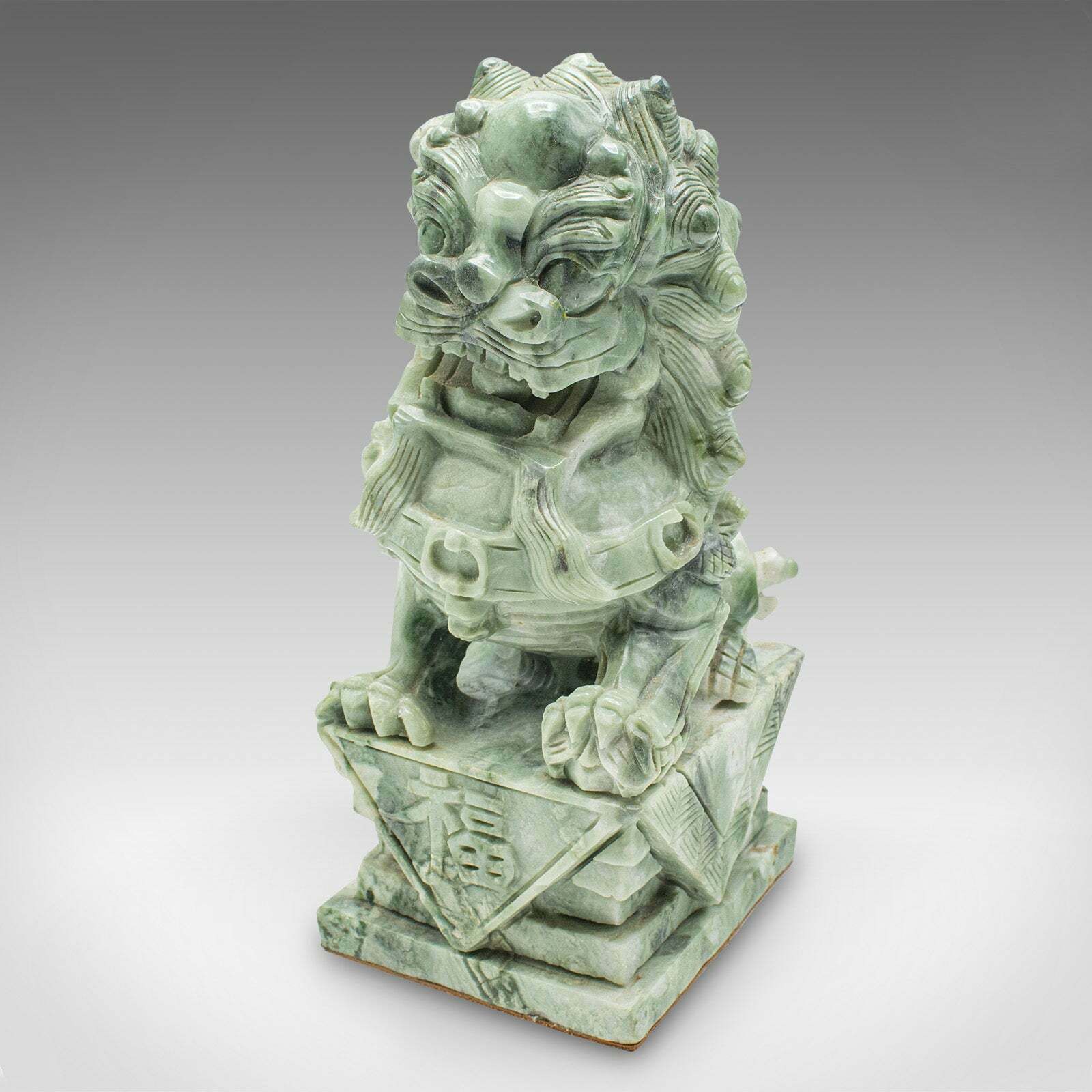 Pair Of Antique Oriental Bookends, Chinese, Jade Marble, Dog Of Fo, Victorian photo buy