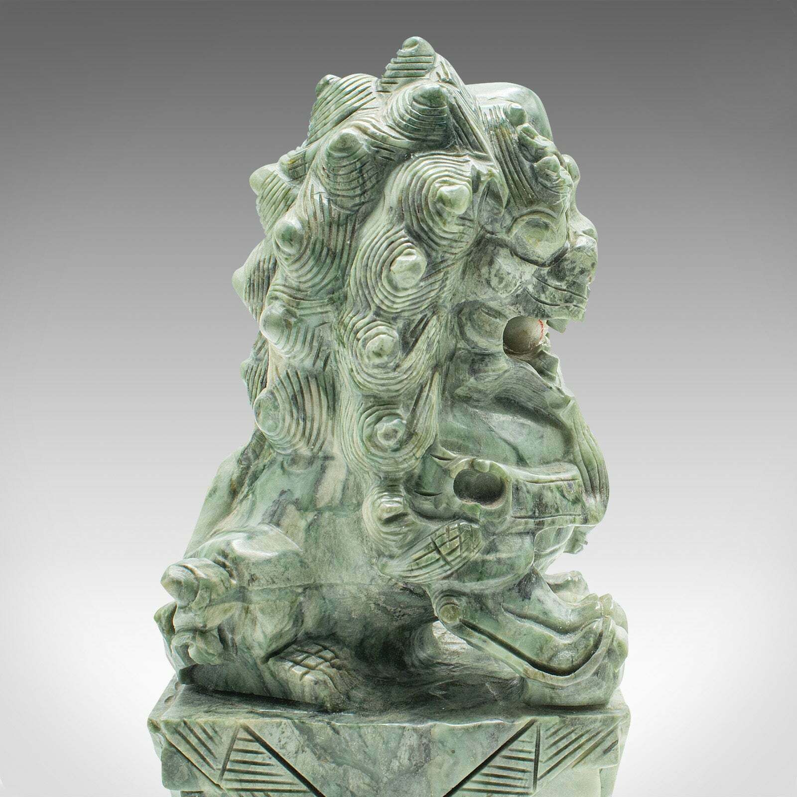 photo furniture Pair Of Antique Oriental Bookends, Chinese, Jade Marble, Dog Of Fo, Victorian