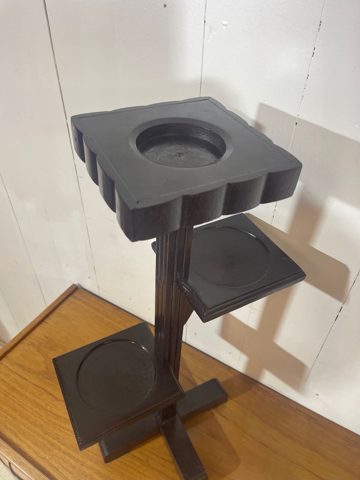 Art Deco Tiered Hand Crafted Plant Stand In Solid Pine With A Painted Finish photo furniture