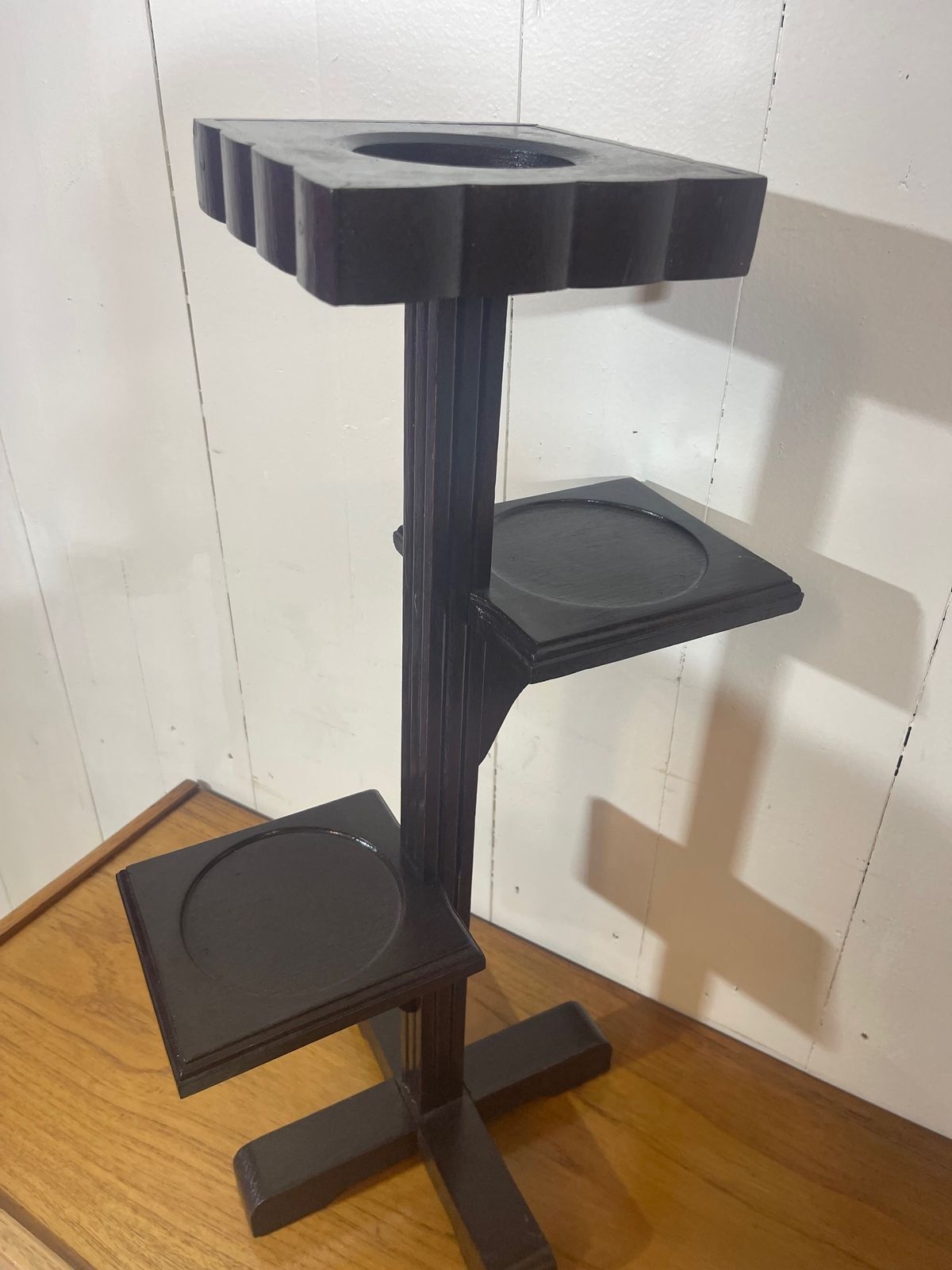 Art Deco Tiered Hand Crafted Plant Stand In Solid Pine With A Painted Finish photo 149.0