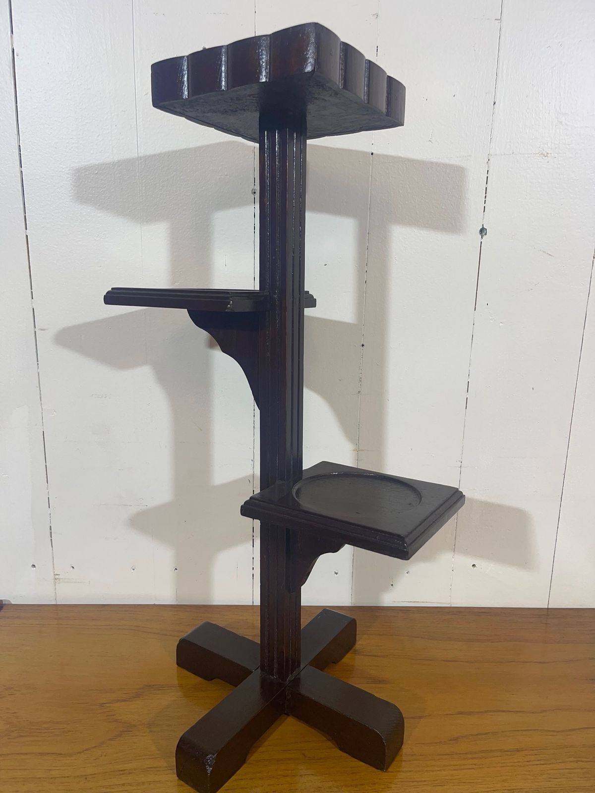 photo for sale Art Deco Tiered Hand Crafted Plant Stand In Solid Pine With A Painted Finish