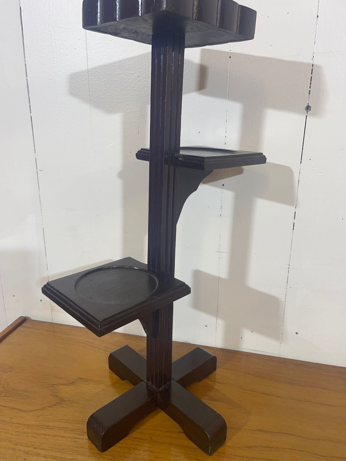 photo buy Art Deco Tiered Hand Crafted Plant Stand In Solid Pine With A Painted Finish