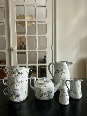 Tea Service In Porcelaine, 1890s, Set Of 7