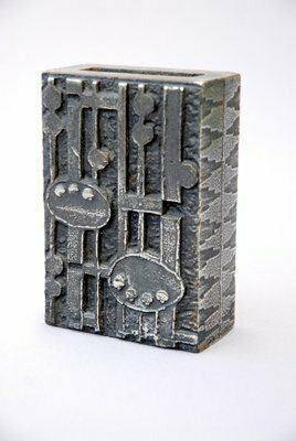 Brutalist Cast Stainless Steel Vase By Olav Joa For Figgjo, 1970s photo 345.0