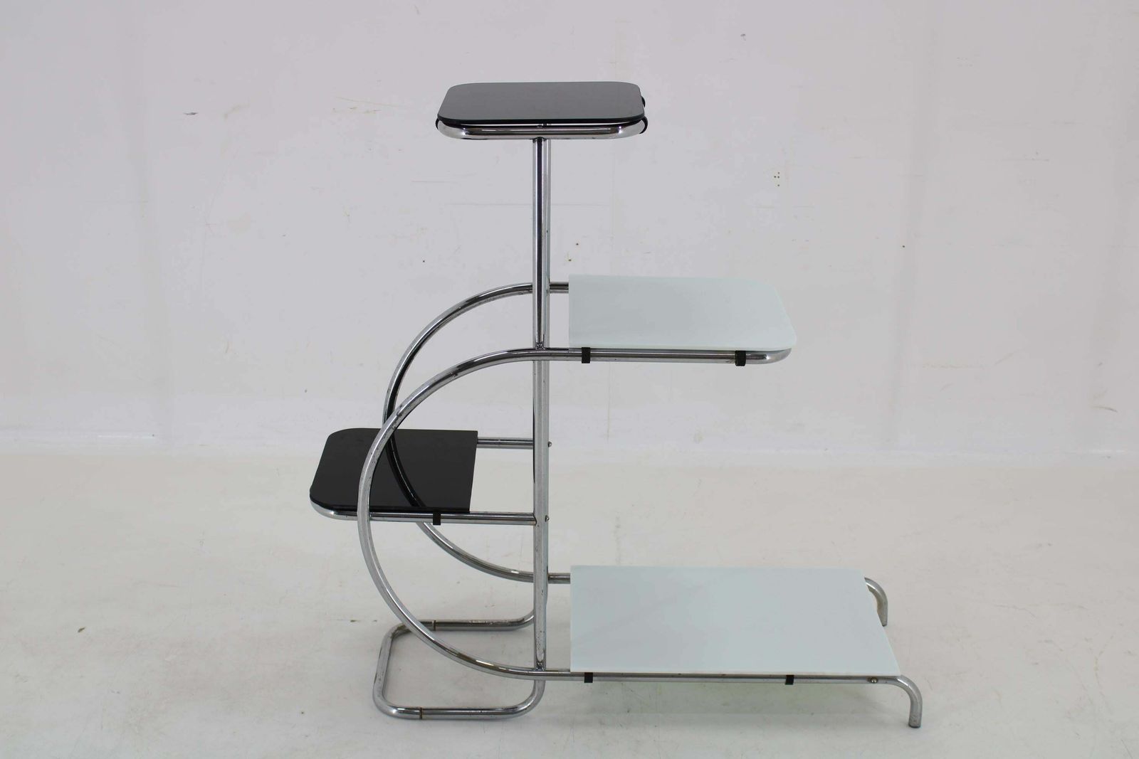 1930s Bauhaus Flower Stand With Glass, Czechoslovakia photo furniture