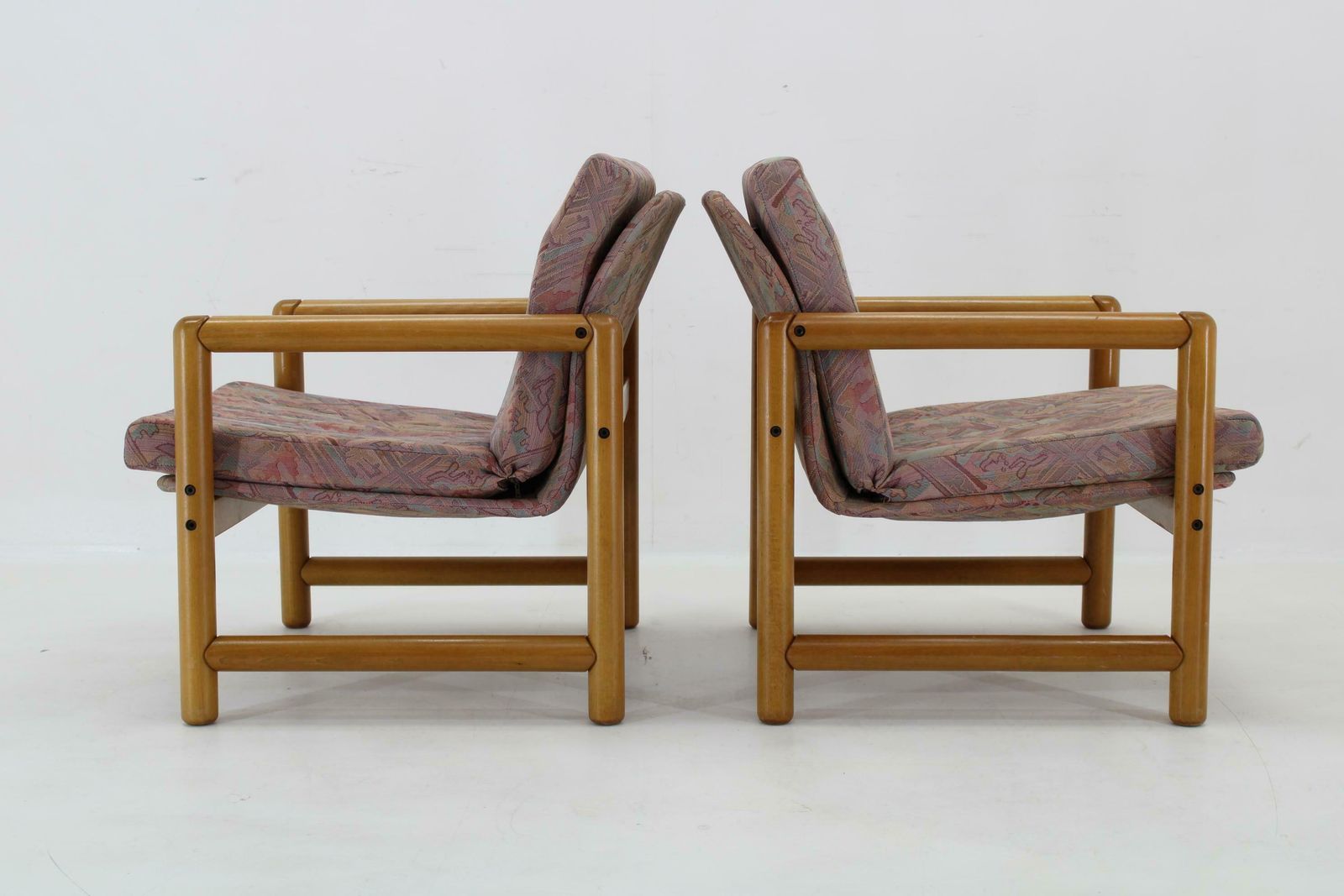photo furniture 1970s Pair Of Beech Armchairs And Coffee Table  By Ton, Czechoslovakia