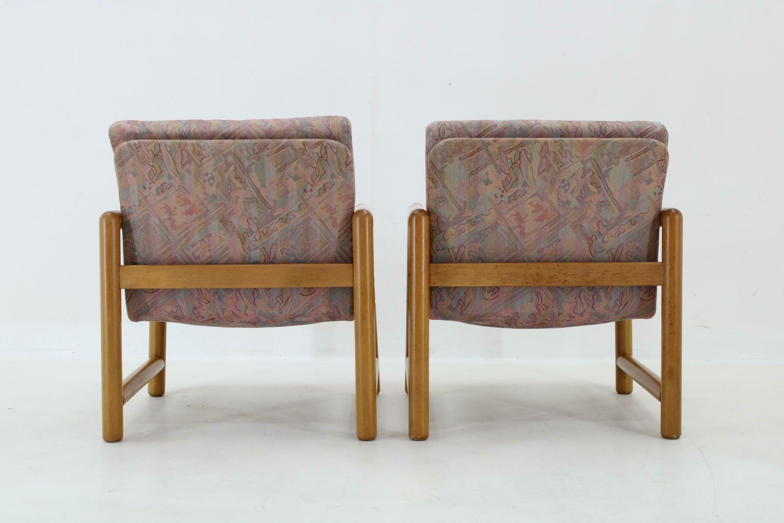photo for sale 1970s Pair Of Beech Armchairs And Coffee Table  By Ton, Czechoslovakia