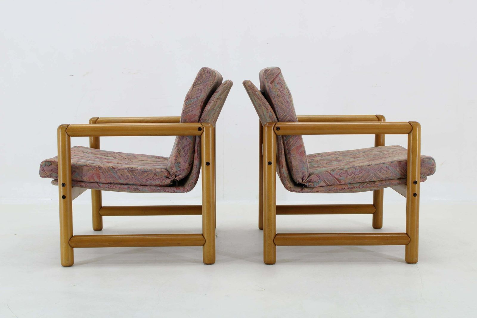 1970s Pair Of Beech Armchairs And Coffee Table  By Ton, Czechoslovakia photo Furniture