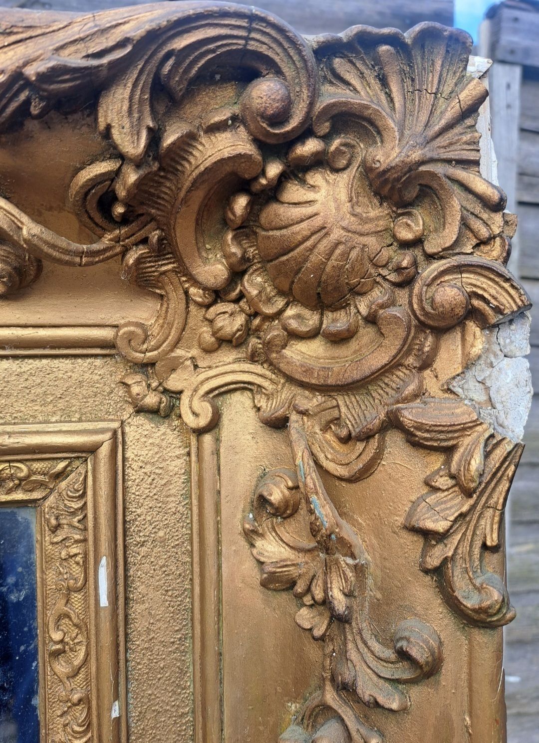 Large French Gilt Mercury Split Glass Mirror Early 1800's photo for sale