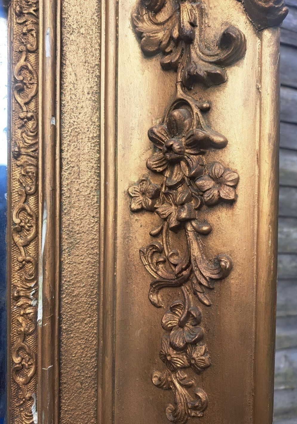 Large French Gilt Mercury Split Glass Mirror Early 1800's photo 450.0