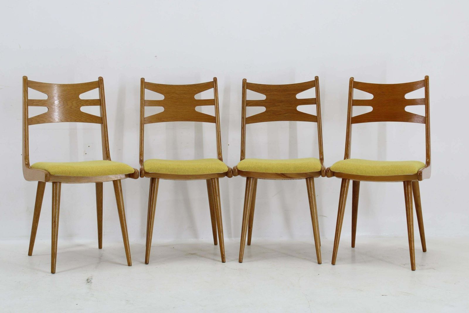 1960s Set Of Four Restored Rare Dining Chairs, Czechoslovakia photo furniture