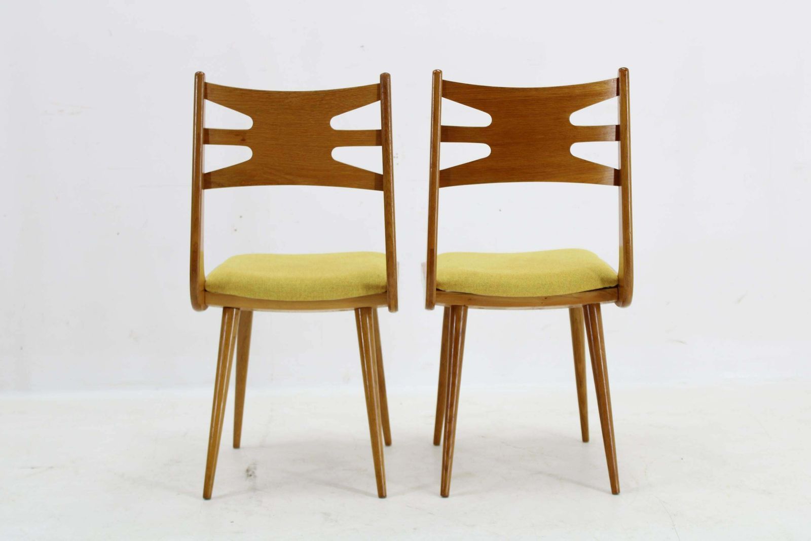 1960s Set Of Four Restored Rare Dining Chairs, Czechoslovakia photo buy