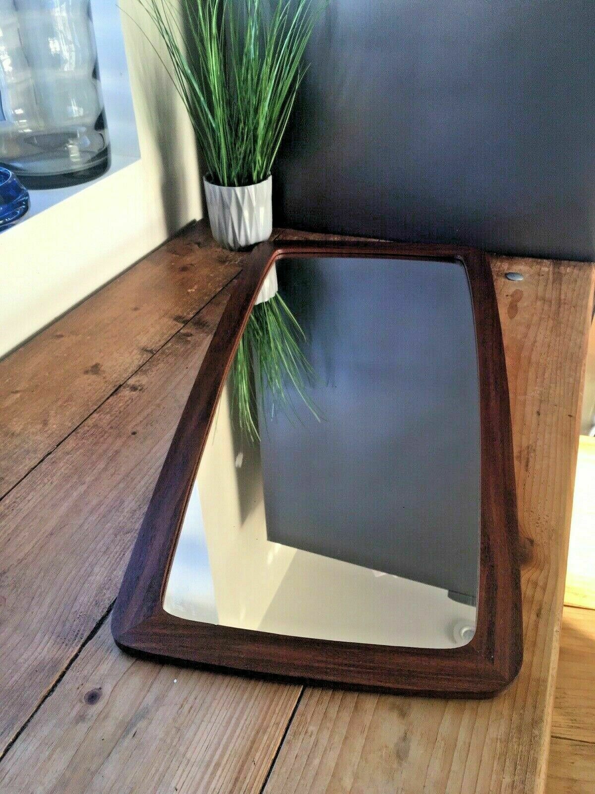 Large 1960’s Mid Century Danish Teak Hall Long Wall Mirror Denmark Scandi photo for sale