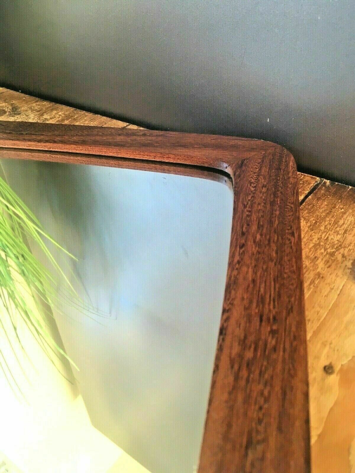 Large 1960’s Mid Century Danish Teak Hall Long Wall Mirror Denmark Scandi photo 183.25