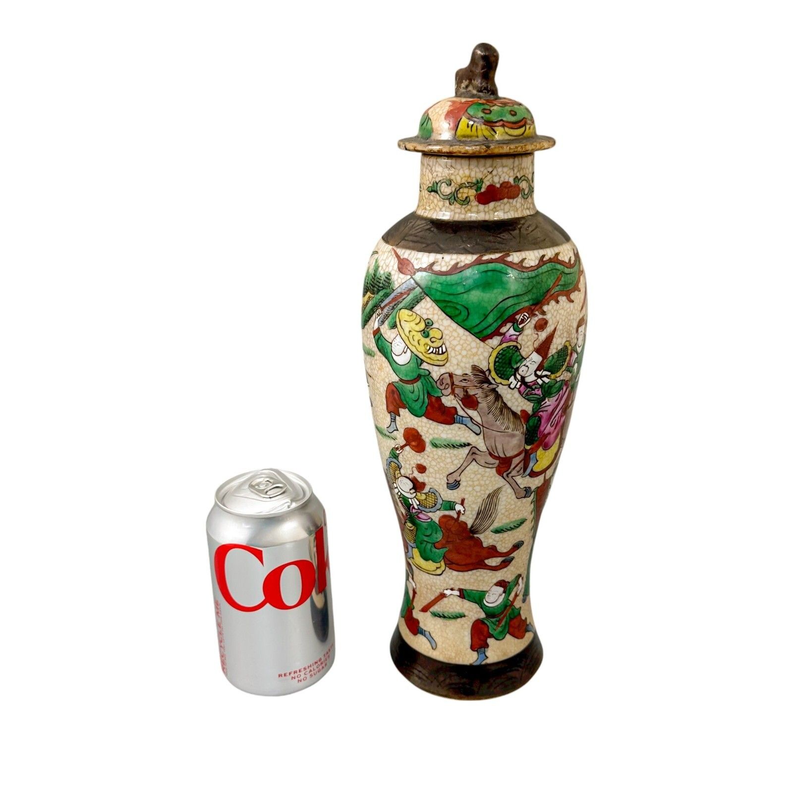 Antique 19th Century Chinese Chenghua Style Famille Verte Crackle Glaze Jar Vase photo 350.0