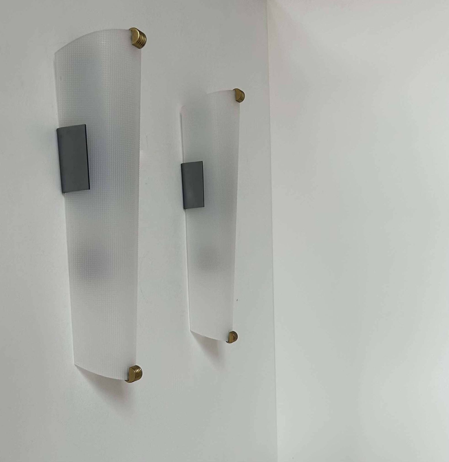 Pair Of Vintage Brass And Perspex Wall Lights, France 1960 photo 276.0