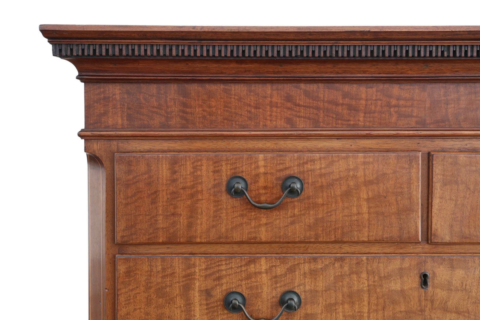 Antique 19th Century Inlaid Mahogany Tallboy Chest On Chest Of Drawers – Elegant Storage Solution photo vinterior