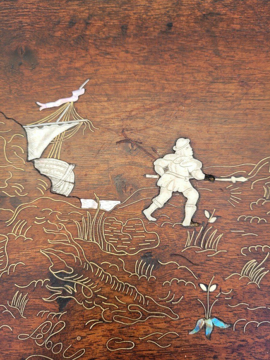 Oak And Walnut Table With Inlays, France 19th Century photo buy