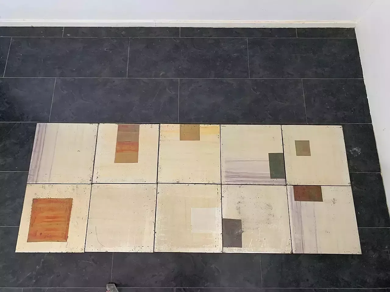 Iridescent Polychrome Metal Panels, 1980s, Set Of 10 photo for sale