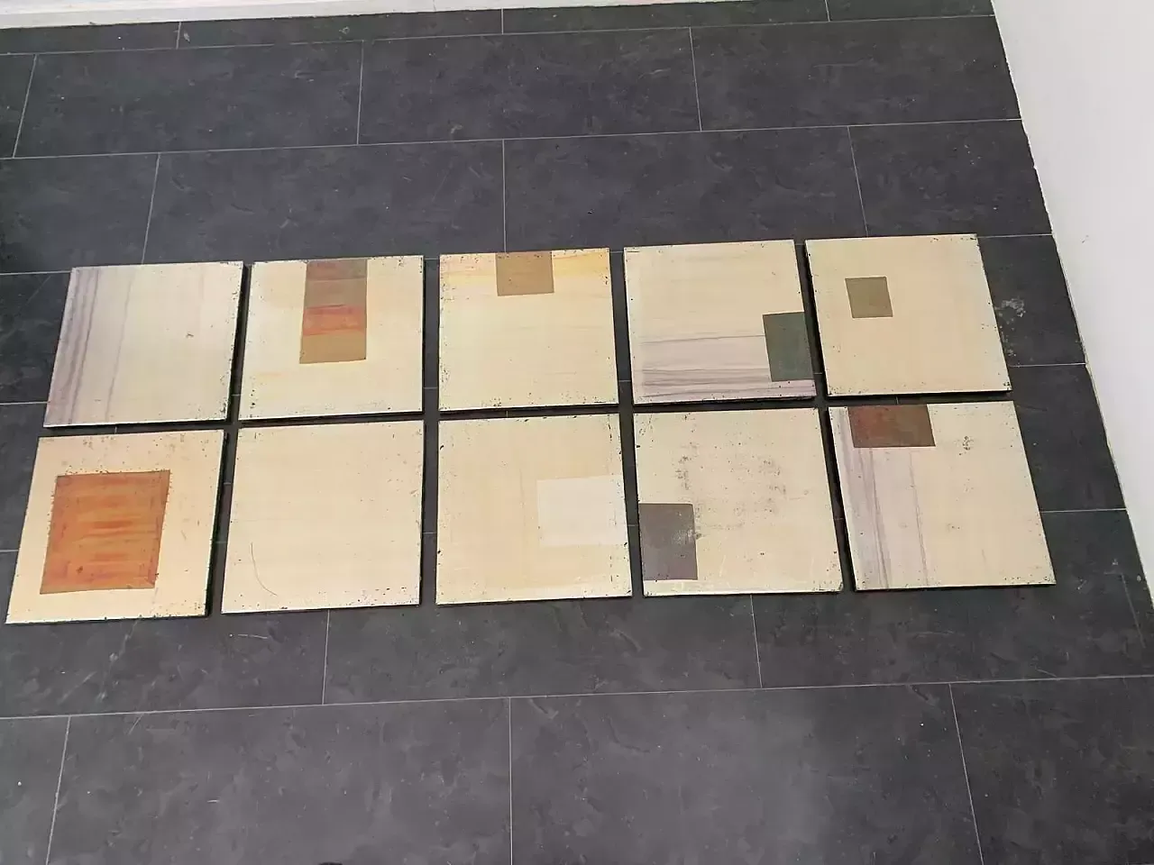 Iridescent Polychrome Metal Panels, 1980s, Set Of 10 photo 1242.0