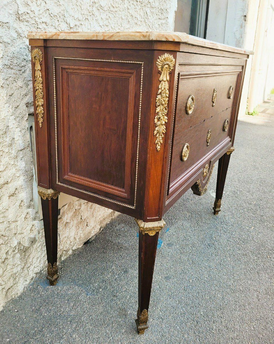 Krieger, Stamped Mahogany Chest Of Drawers, 19th Century photo for sale