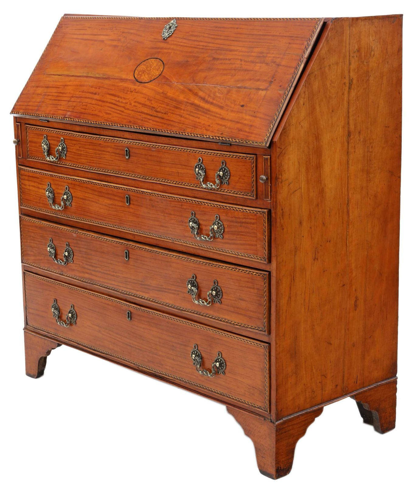 Antique Georgian 18th Century Satin Walnut Bureau Desk Writing Table – Elegant Classic Furniture photo Furniture