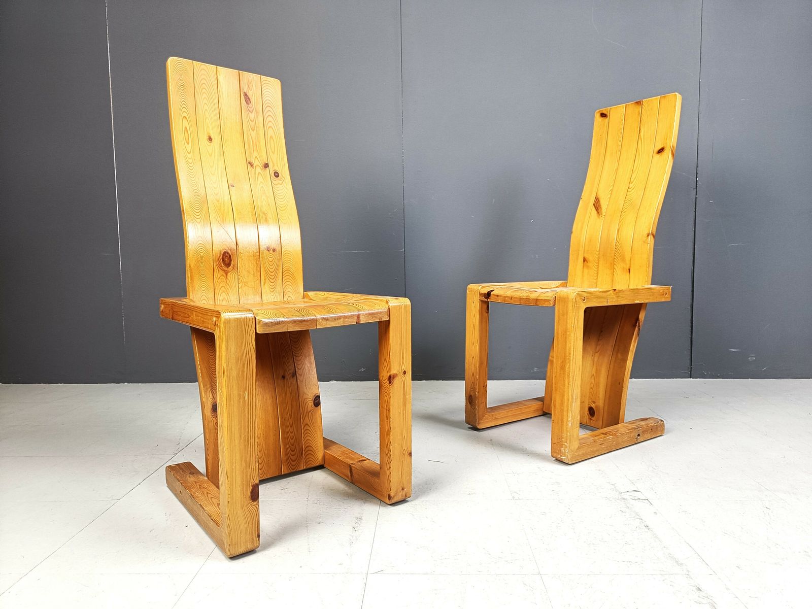 Vintage Finnish Pine Wood Dining Chairs, 1970s photo 1500.0