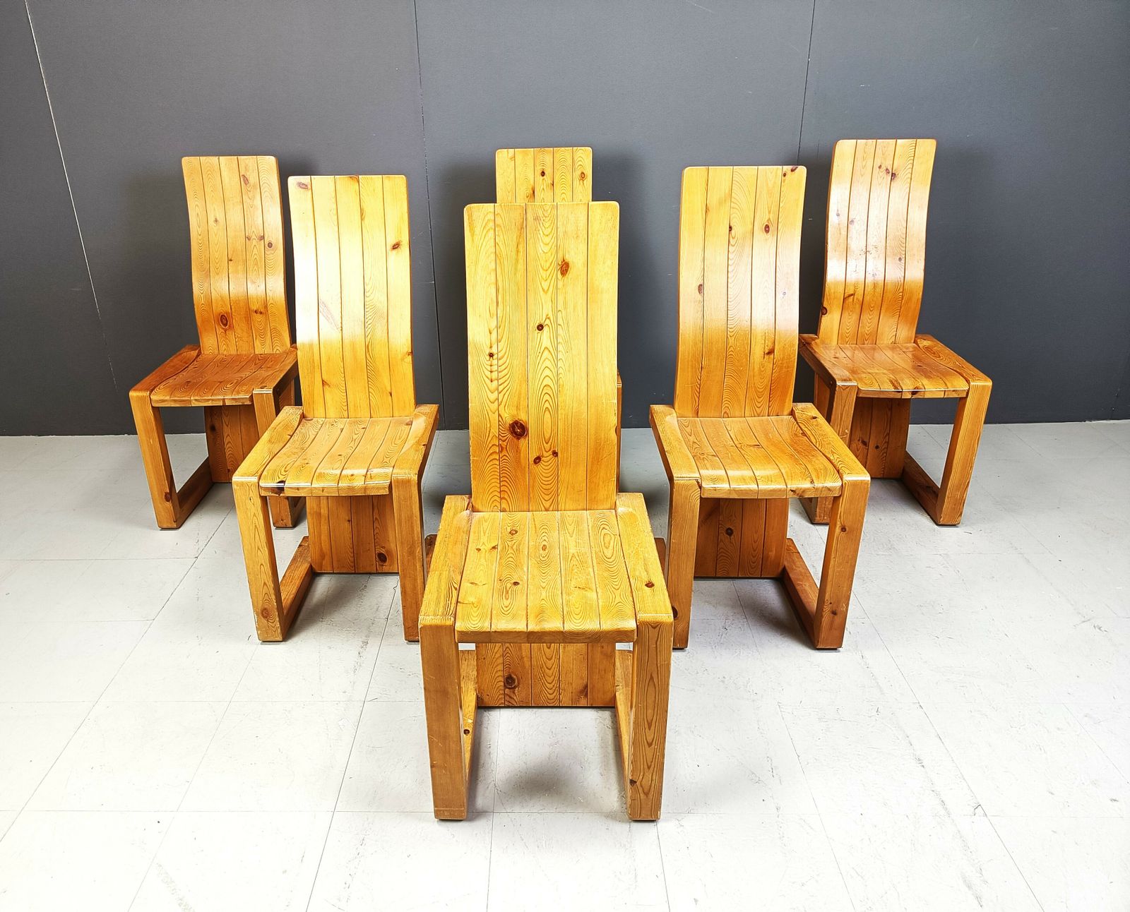 Vintage Finnish Pine Wood Dining Chairs, 1970s photo vinterior