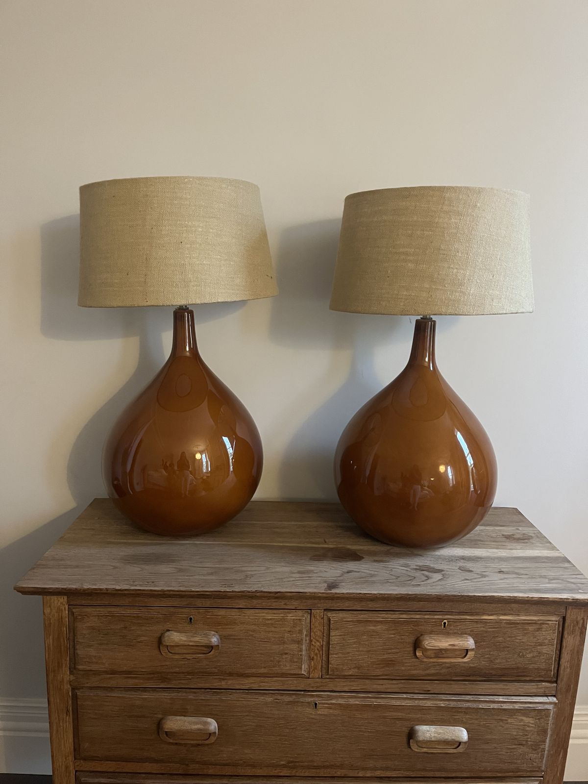 Vintage Table Lamps (Pair) French Manufacture Fdc photo for sale
