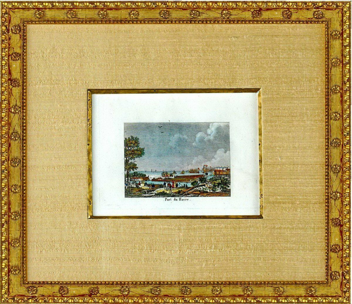 Small Engraving Of The Port Of Le Havre   Ep. Early 19th Century
