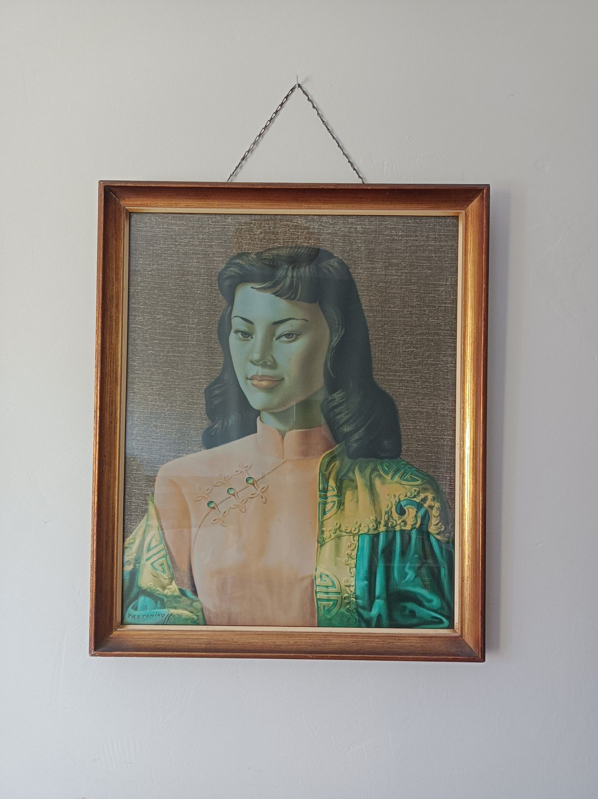 1960's Framed Vladimir Tretchikoff Print Miss Wong photo furniture