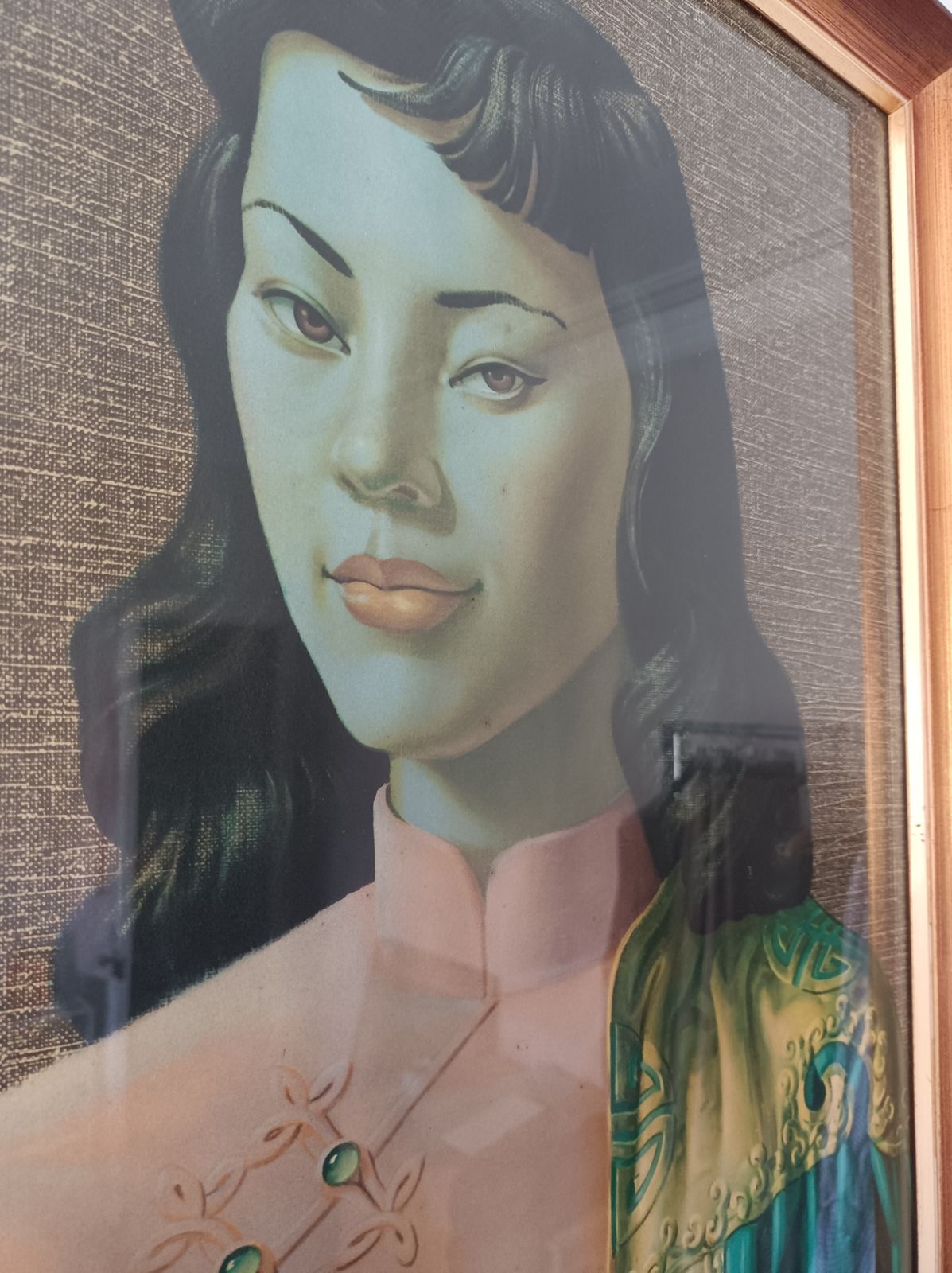 photo for sale 1960's Framed Vladimir Tretchikoff Print Miss Wong