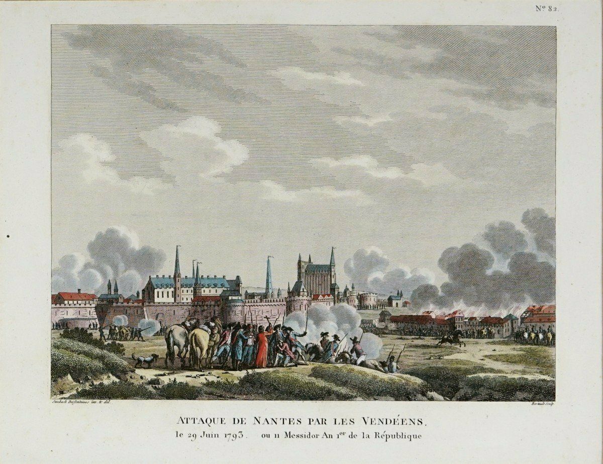 Engraving Attack On Nantes By The Vendéens   Ep. End Of 18th Century   Revolutionary photo for sale