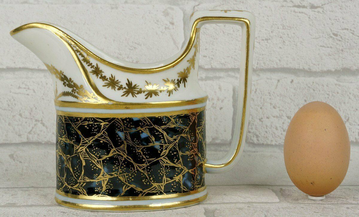 Rare Paris Porcelain Milk Jug   Manufacture A La Reine Fond   Lapis Lazuli   Ep. 18th photo buy