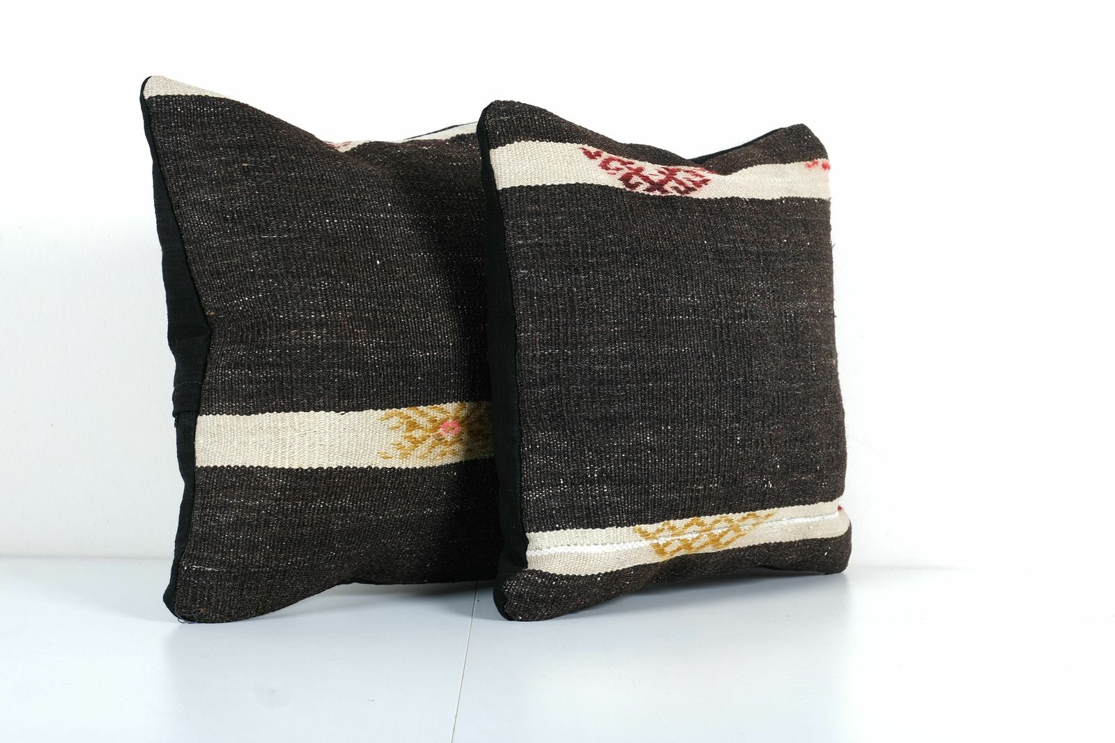 Set Of Two Turkish Kilim Pillow Cover, Rustic Anatolian House Decor, Matching Cushion Cover photo Textiles