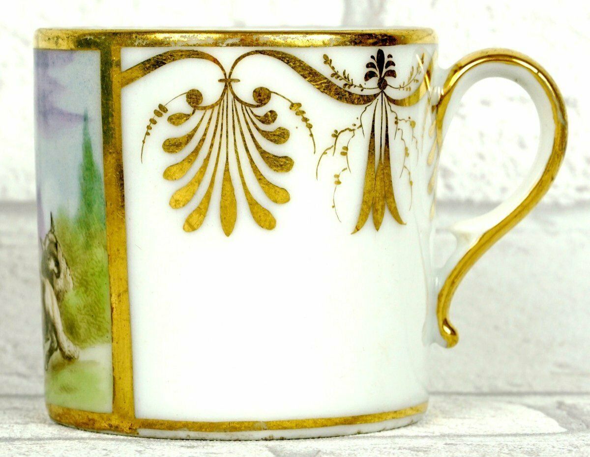 Paris Porcelain Cup And Saucer   Manufacture De Locre   Early 19th Century photo for sale