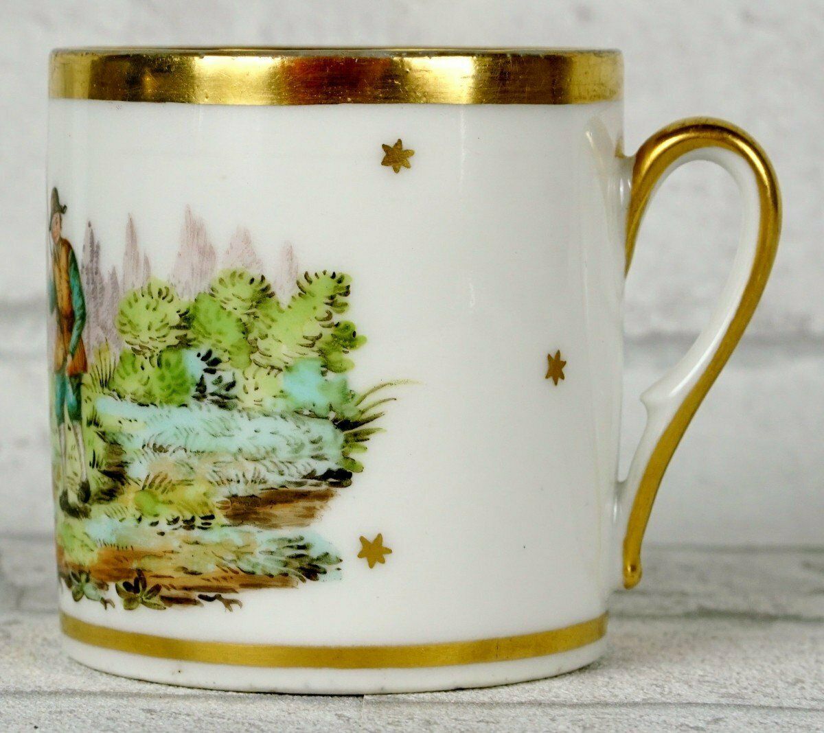 Paris Porcelain Cup And Saucer   De Nast Manufacture   18th Century photo for sale