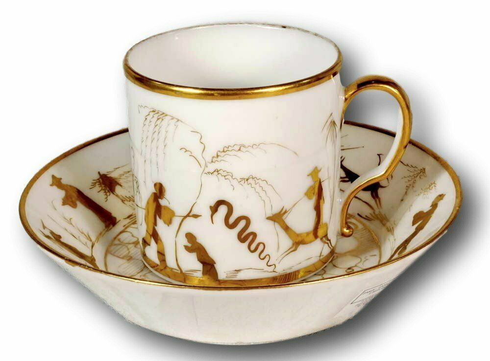 Beautiful "Litron" Cup And Saucer Paris Porcelain   18th Century   Louis XVI