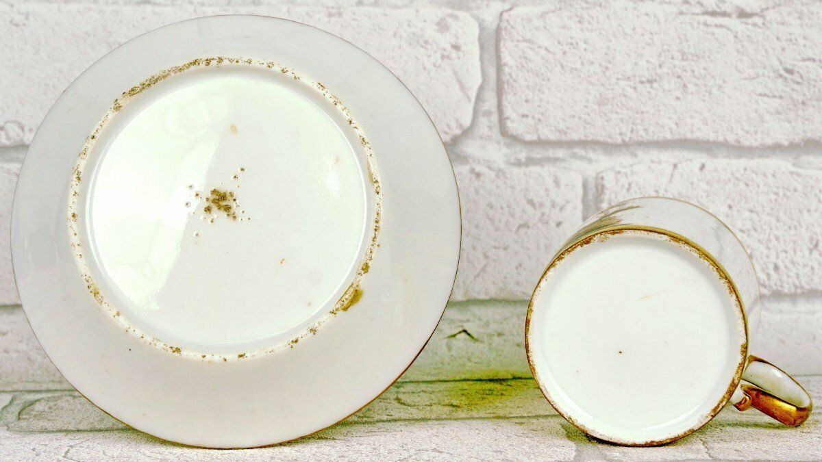 Litron Cup And Saucer In Paris Porcelain   Late 18th Century photo vintage