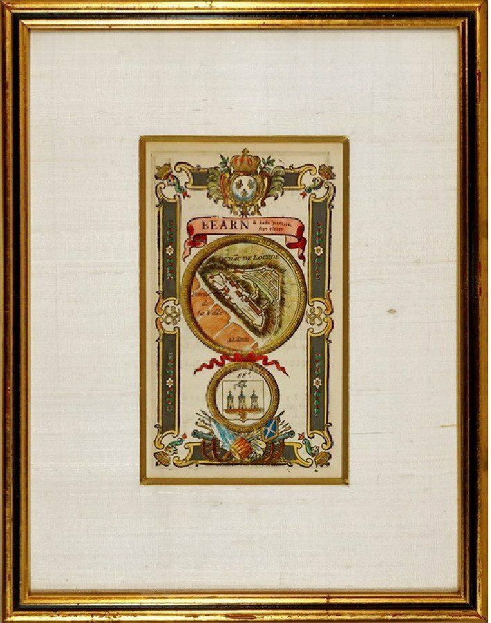 Engraving   Print Of The Château De Lourdes   (Hautes Pyrénées   65)   Ep. 18th Century