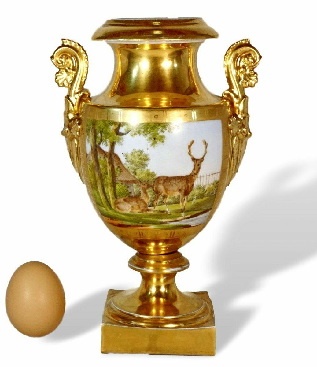 Paris Porcelain Baluster Vase   Early 19th Century