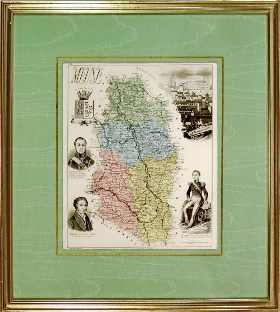 Engraving Representing The Departmental Map Of "La Meuse" (55)   Ep. End Of The 19th Century photo vinterior