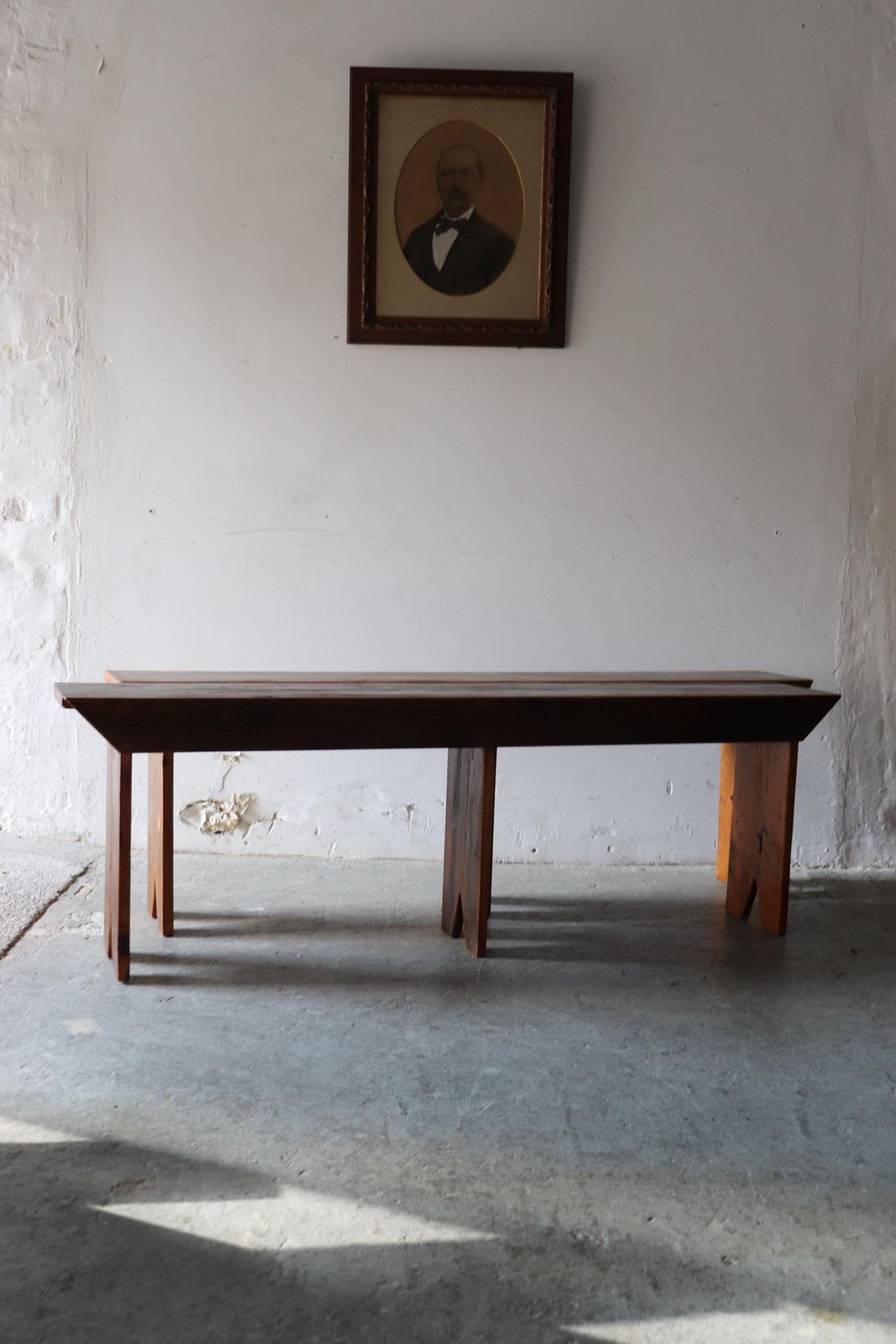 Matching Pair Of French Pine Refectory Benches photo vinterior